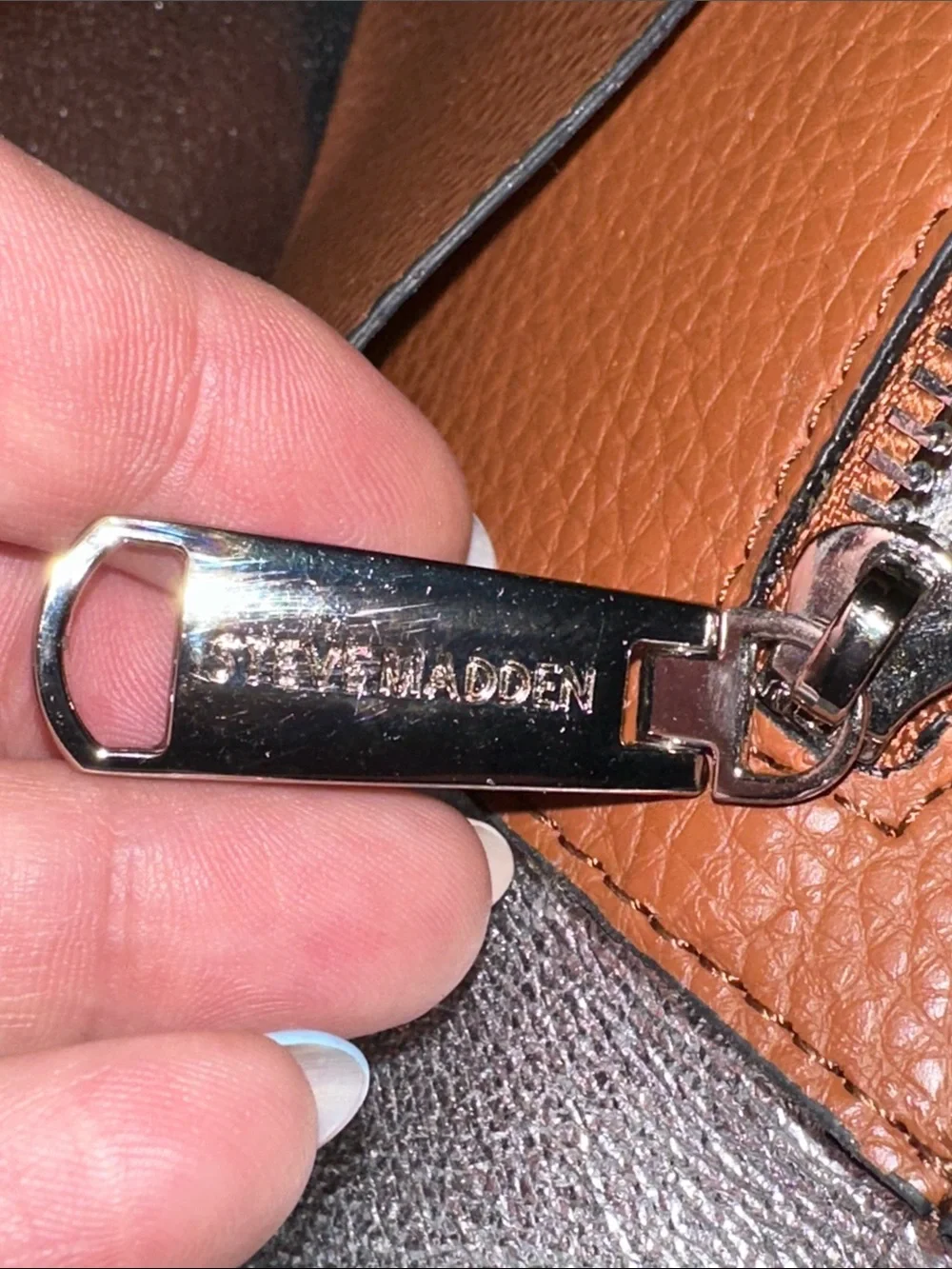 Steve Madden Tan Pebbled Leather Backpack with Front Pocket